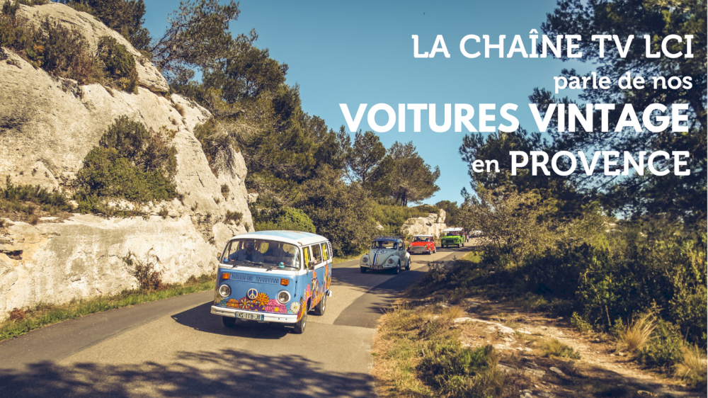 The TV channel LCI talks about vintage cars rental in Provence